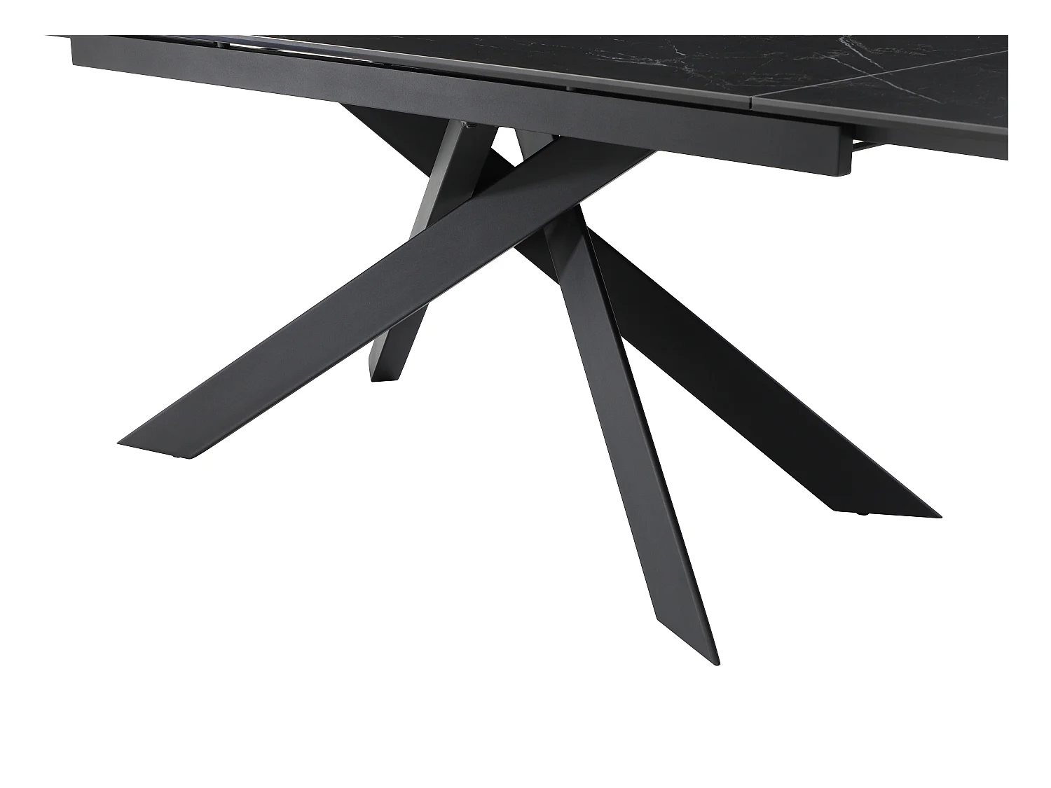 Stół do jadalni rozkładany dla 6 do 10 osób z ceramiki, szkła hartowanego i metalu - Efekt czarnego marmuru - COREMA Pascala Morabito