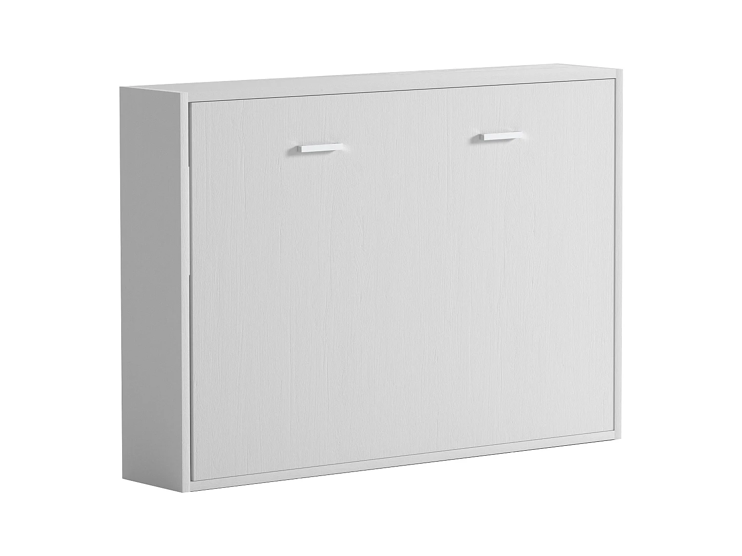 Łóżko chowane w szafie 140 x 200 cm - Manualne otwieranie poziome - Biały - MALINA II