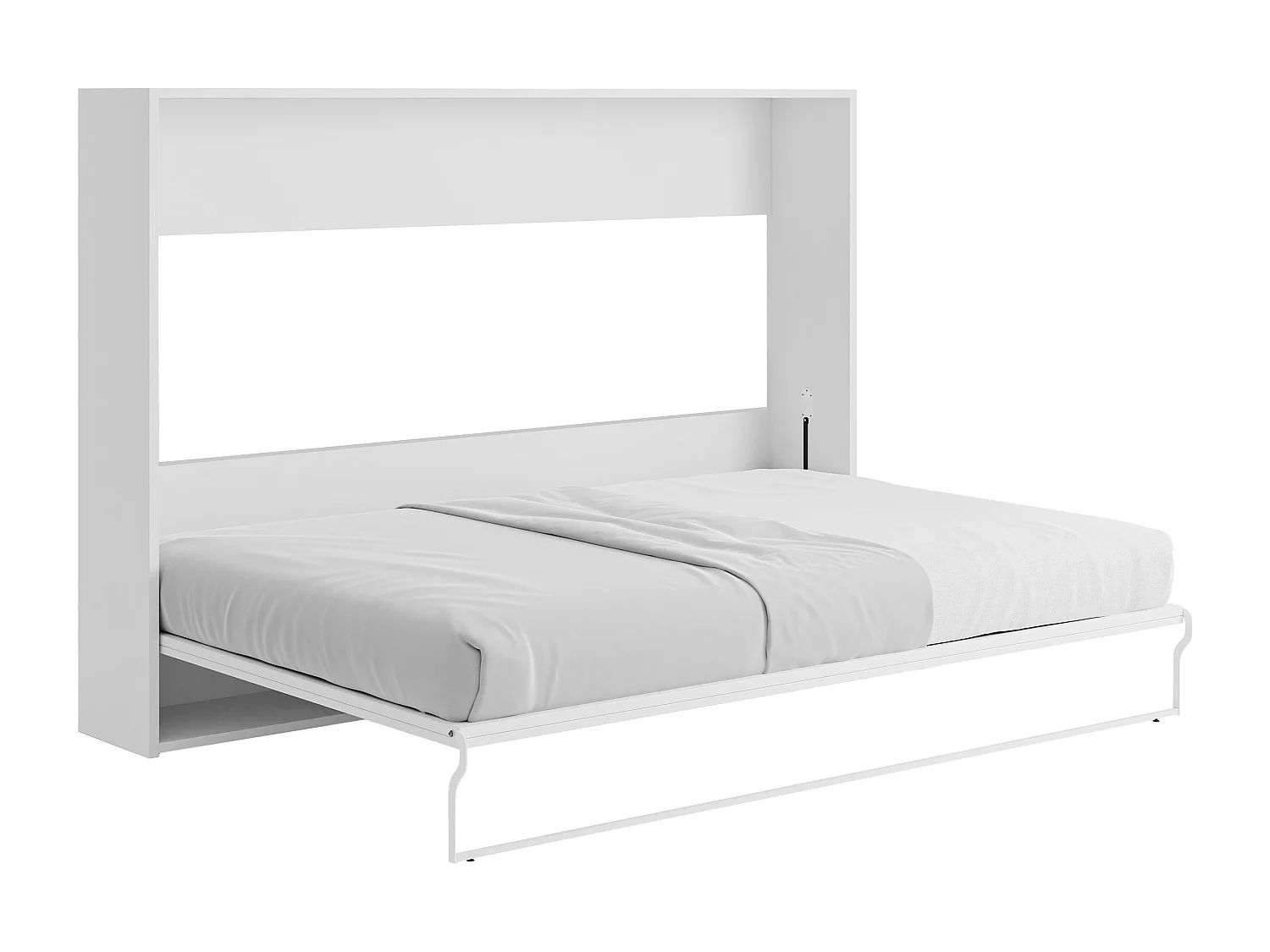 Lit escamotable 140 x 200 cm - Ouverture horizontale manuelle - Blanc - MALINA II