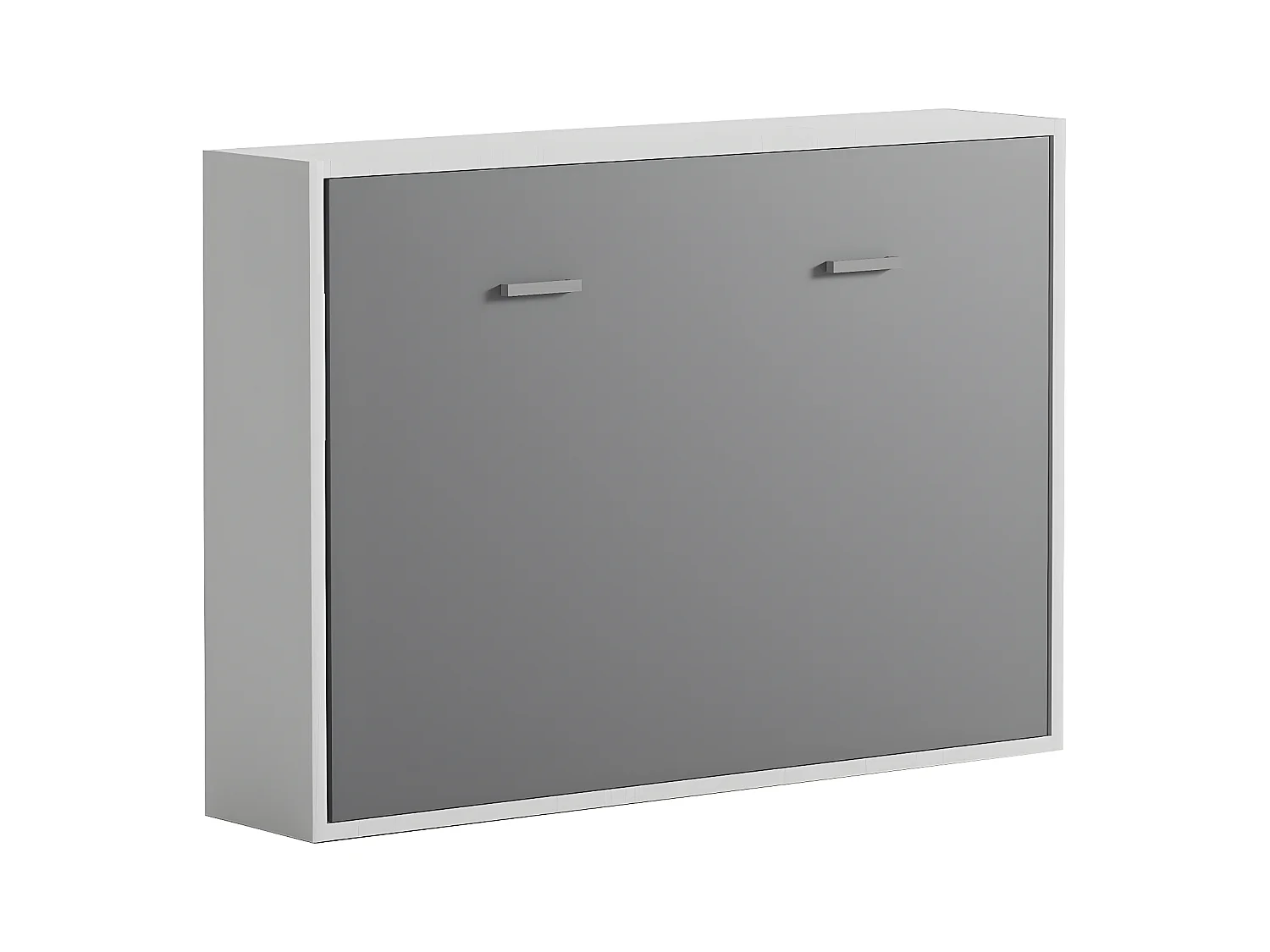 Letto estraibile 140 x 200 cm Apertura orizzontale manuale Bianco e Grigio - MALINA II