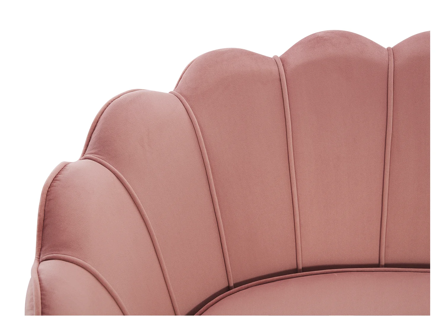 Canapé 2 places coquillage en velours rose DANDELION de Pascal Morabito