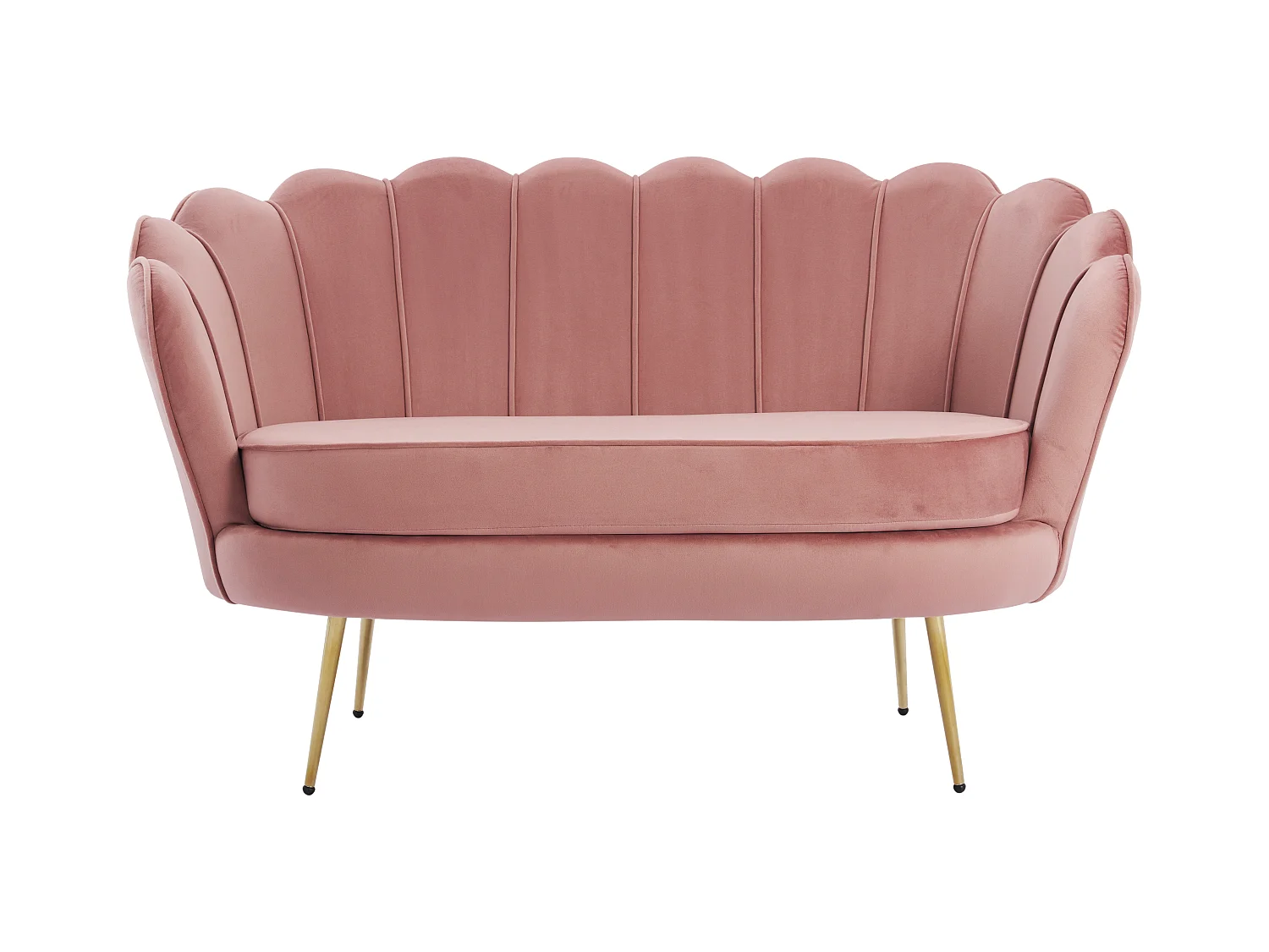 Canapé 2 places coquillage en velours rose DANDELION de Pascal Morabito