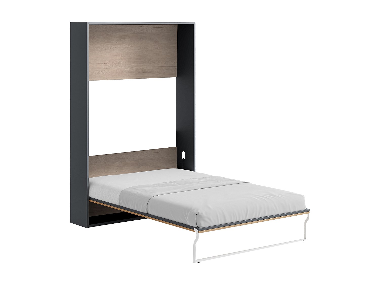 Schrankbett 140 x 200 cm - Manuelle vertikale  Öffnung - Naturfarben und An günstig online kaufen