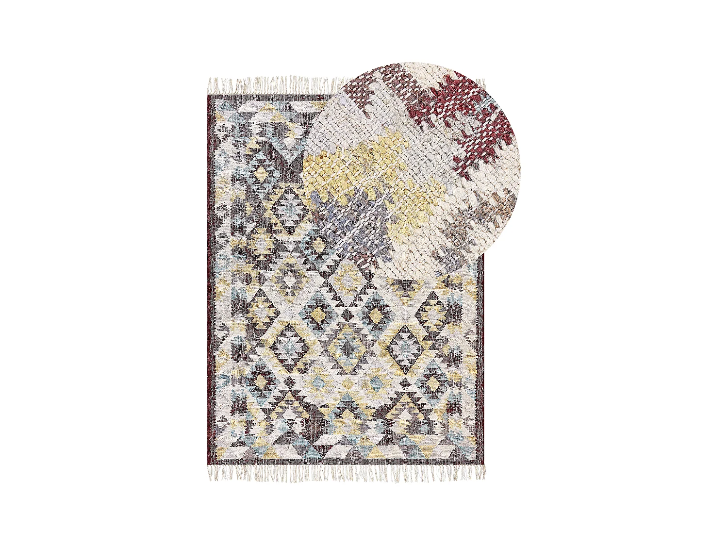 Dywan z juty 140 x 160 cm wielokolorowy FENER