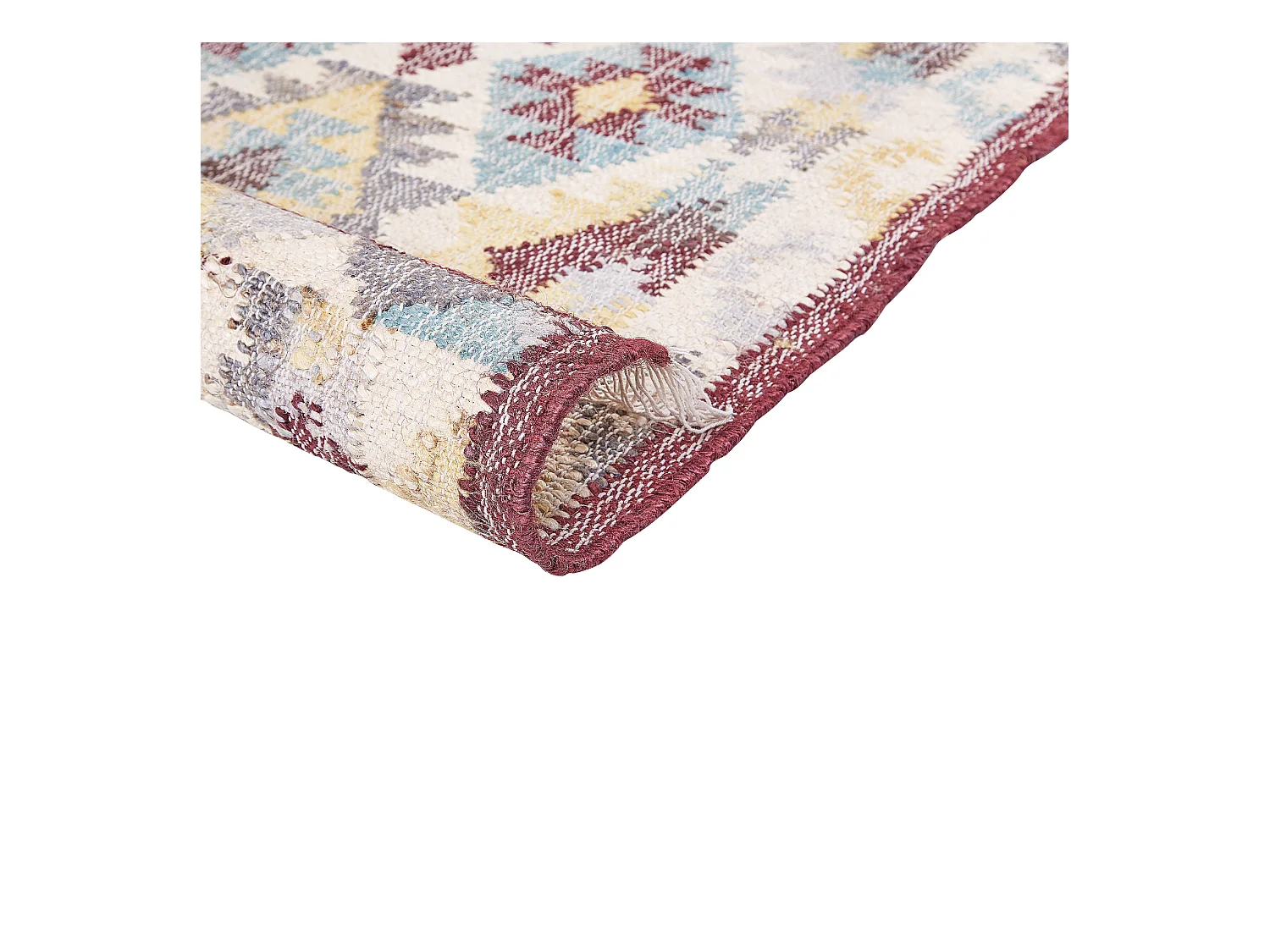 Dywan z juty 140 x 160 cm wielokolorowy FENER