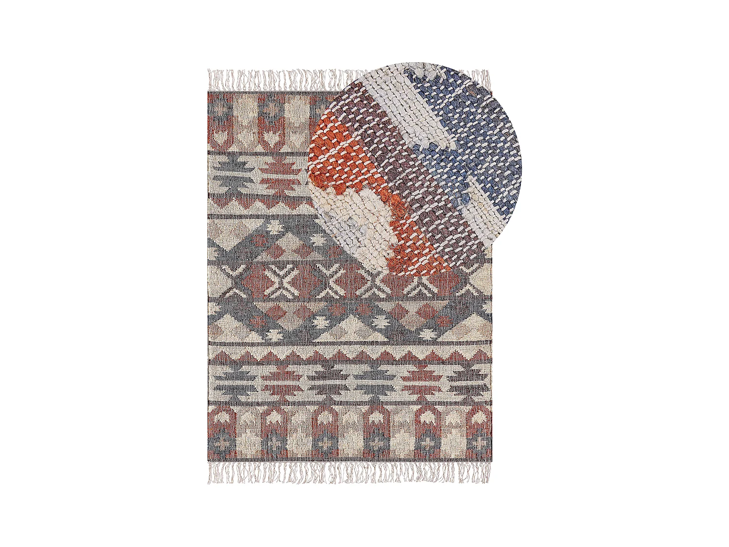 Teppich KALFA 160 x 230 cm Jute Bunt