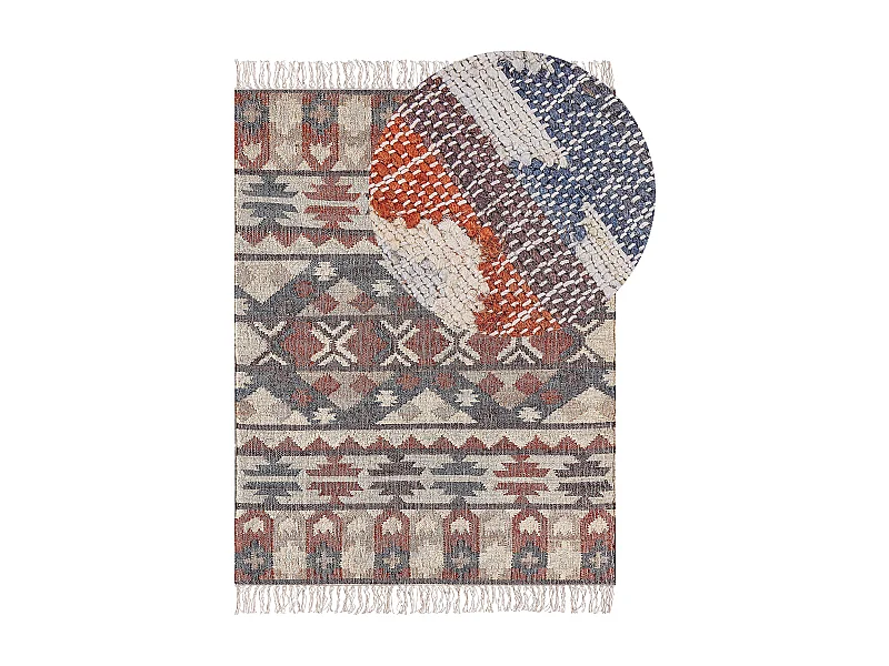 Vloerkleed KALFA 160 x 230 cm Jute Multicolor