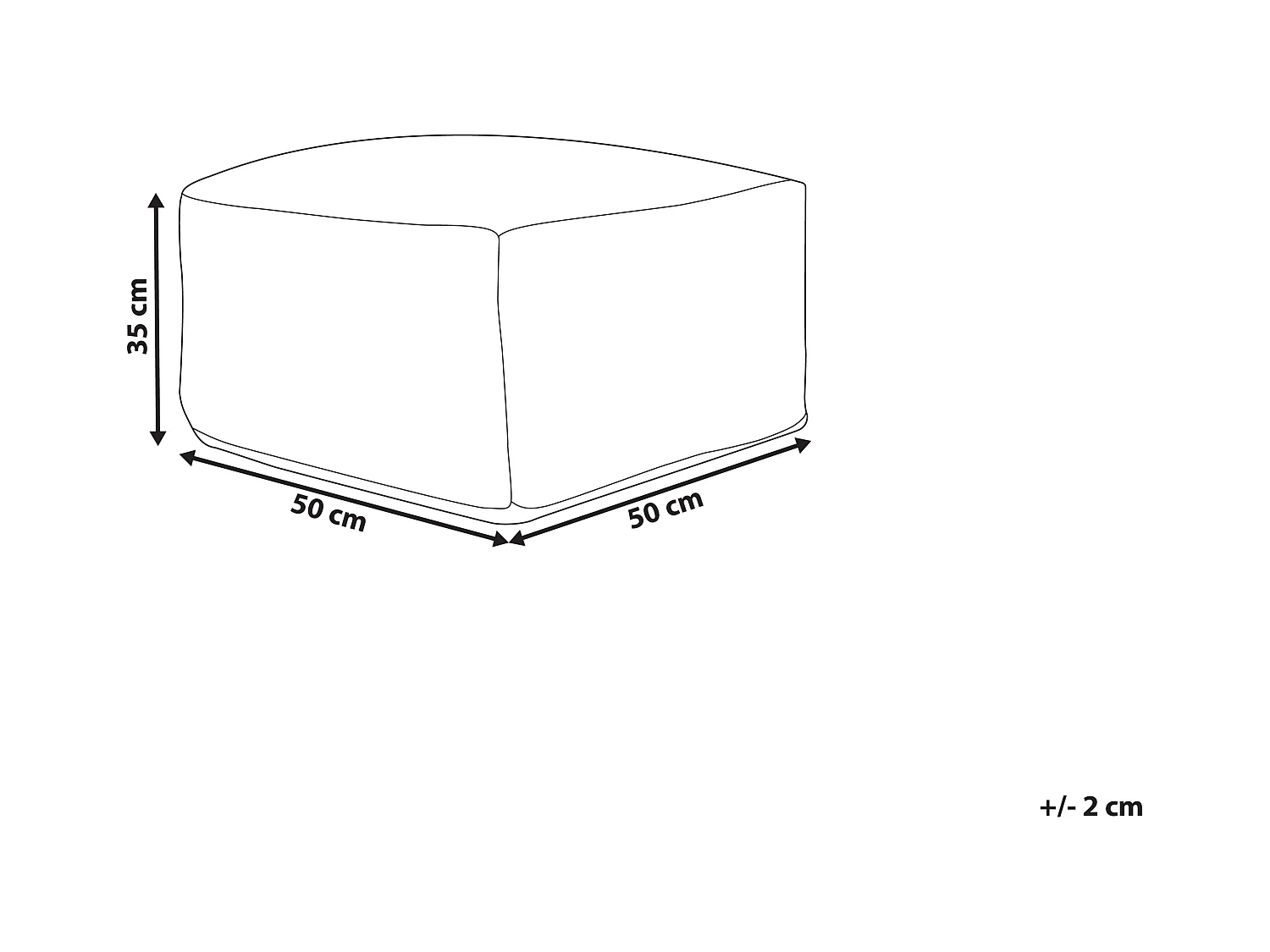 Moderner Pouf in Blau aus Baumwolle quadratisch 50 x 50 cm Punktmuster Vishvi