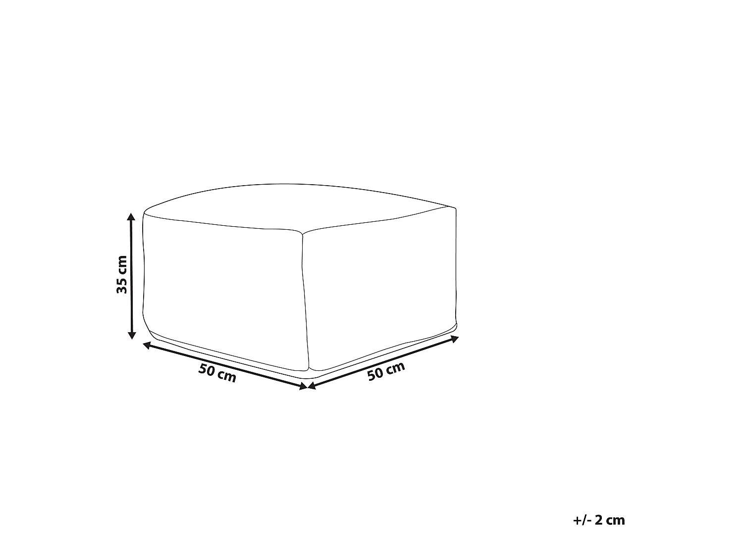 Pouf VISHVI Cotone Blu 50 cm 50 cm 35 cm