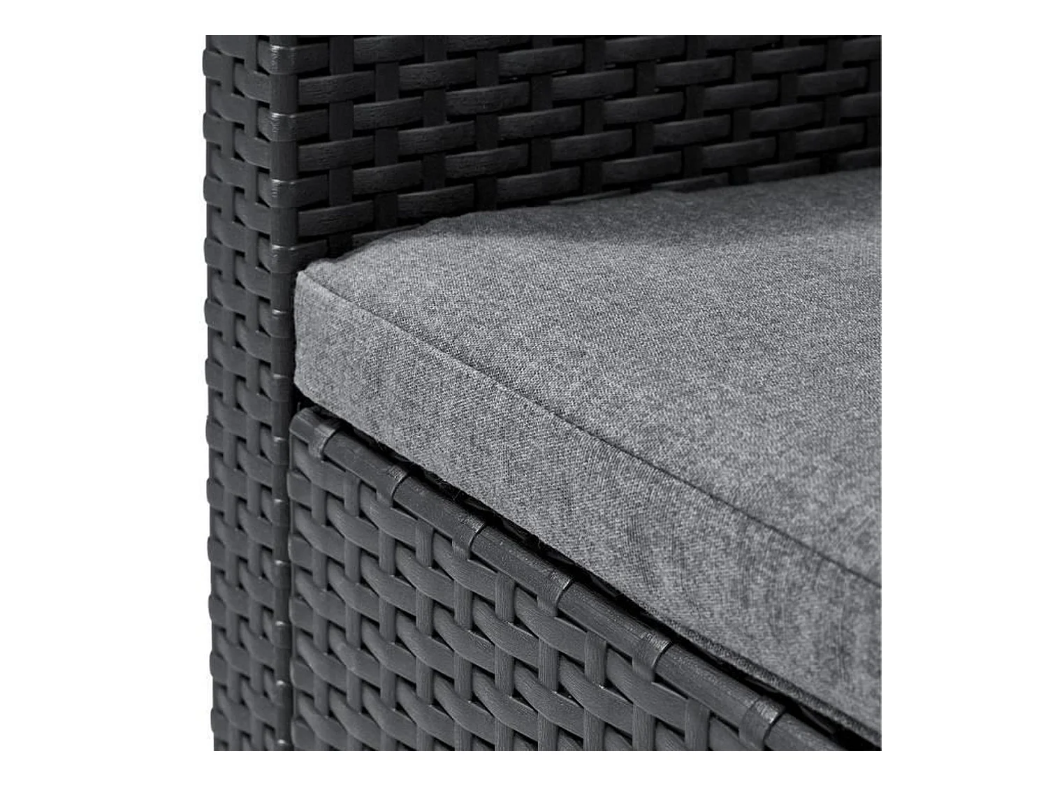 Fauteuil SanRemo - imitation rotin tressé - gris graphite