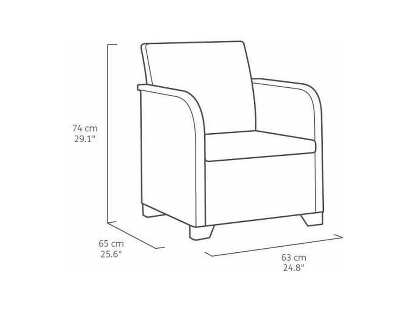 Fauteuil SanRemo - imitation rotin tressé - gris graphite