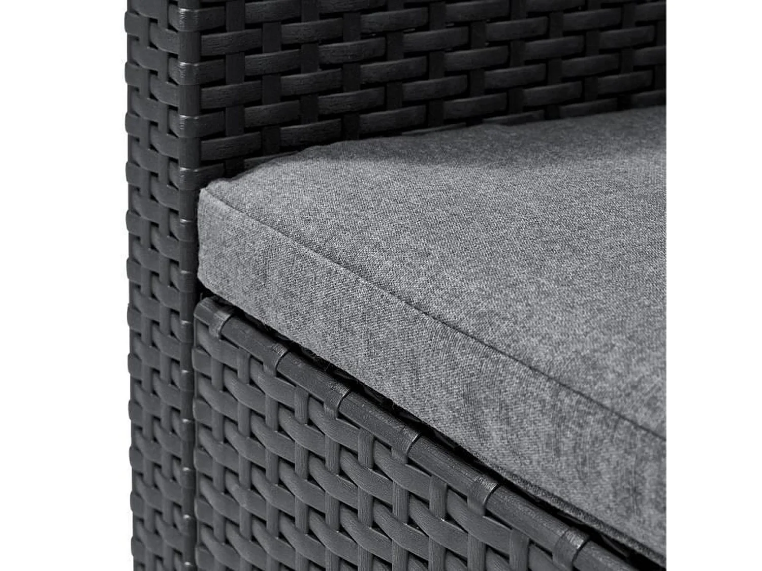 Fauteuil SanRemo - imitation rotin tressé - gris graphite