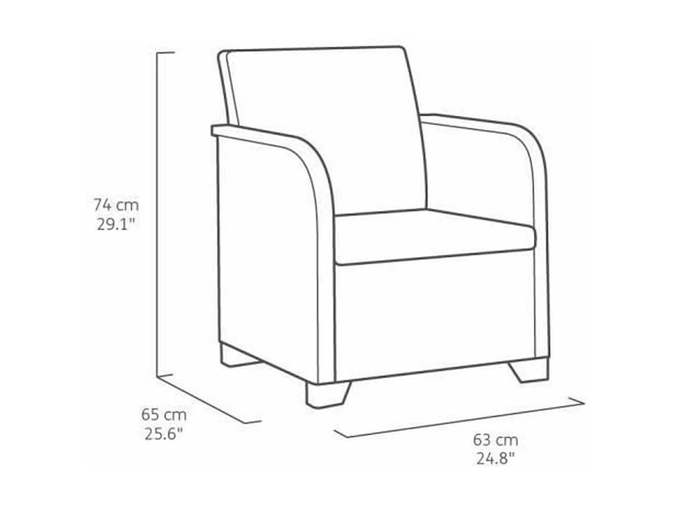 Fauteuil SanRemo - imitation rotin tressé - gris graphite