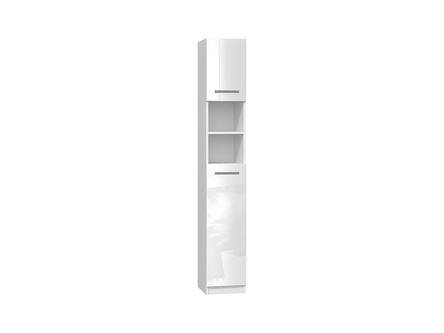 MARELLO - Colonne de salle de bain style moderne - 183x32x30 - 2 portes+étagères