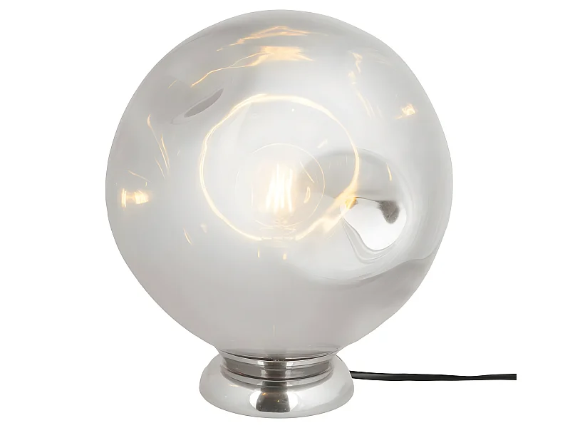 Lampada da tavolo rotonda in vetro soffiato