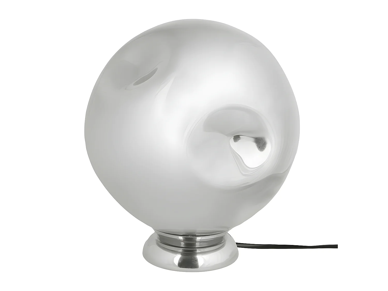 Lampada da tavolo rotonda in vetro soffiato