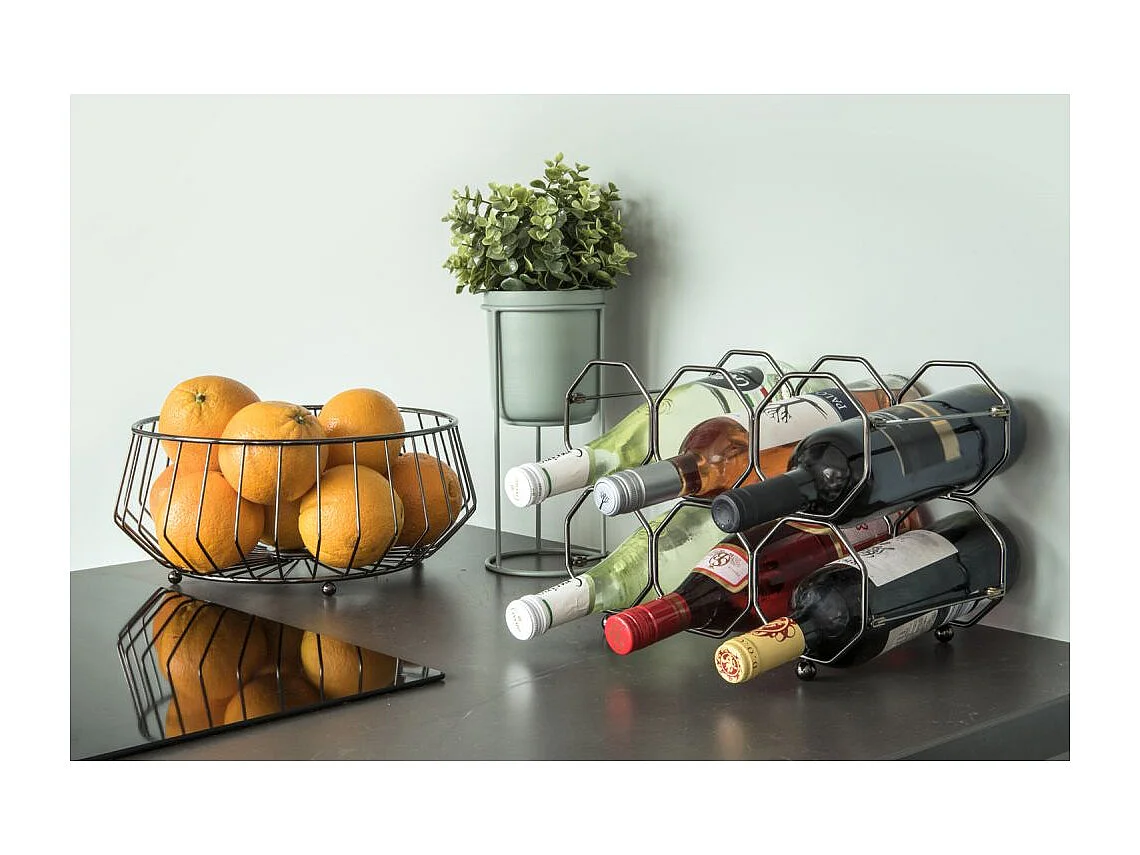 Range bouteilles pliable Honeycomb Gris foncé  Present Time