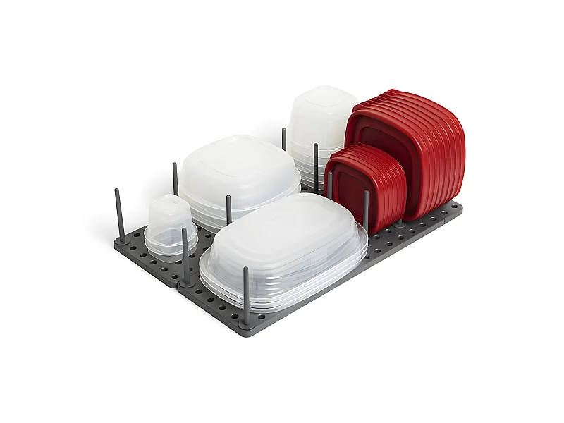 Vassoio organizzatore per credenze, scaffali e cassetti da cucina - sistema regolabile Antracite