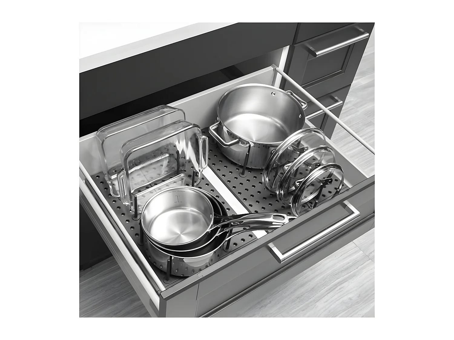 Organiseur de tiroir de cuisine Peggy Noir  Umbra