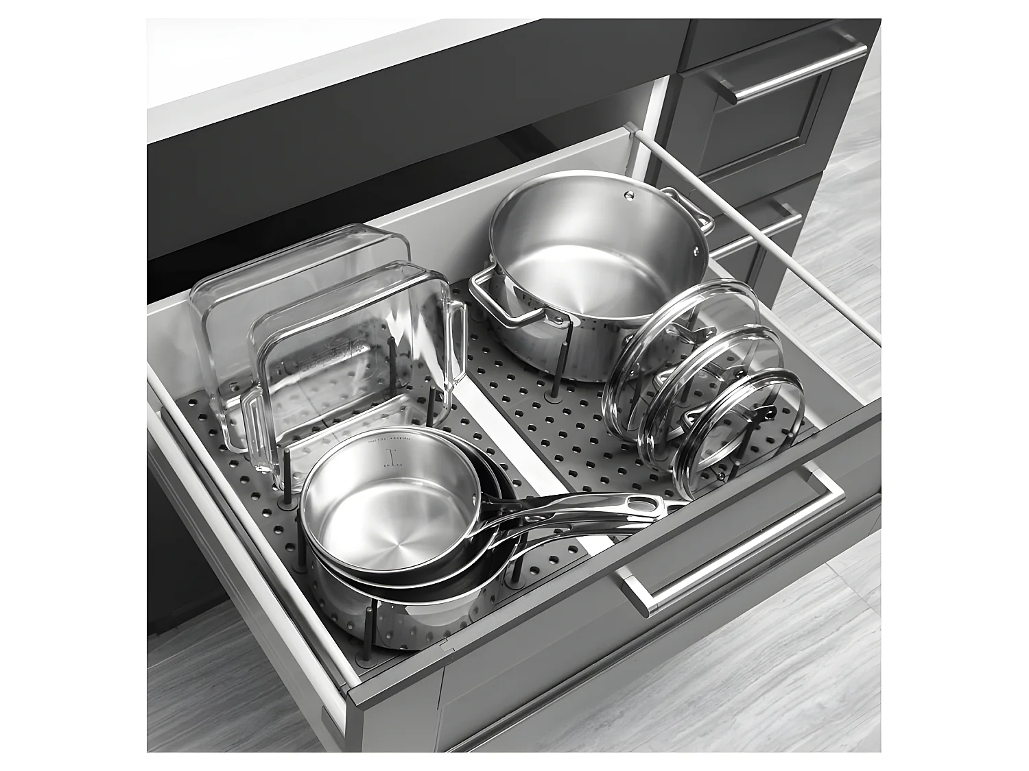 Organiseur de tiroir de cuisine Peggy Noir  Umbra