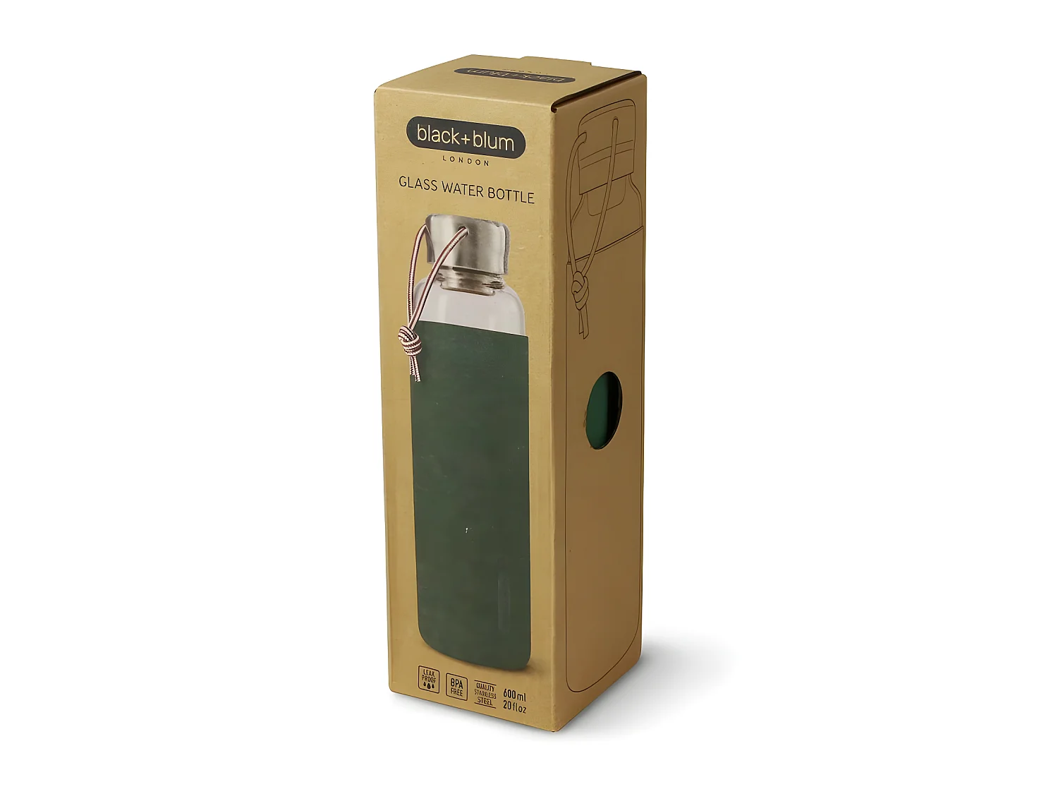 Gourde en verre Olive  Black and Blum