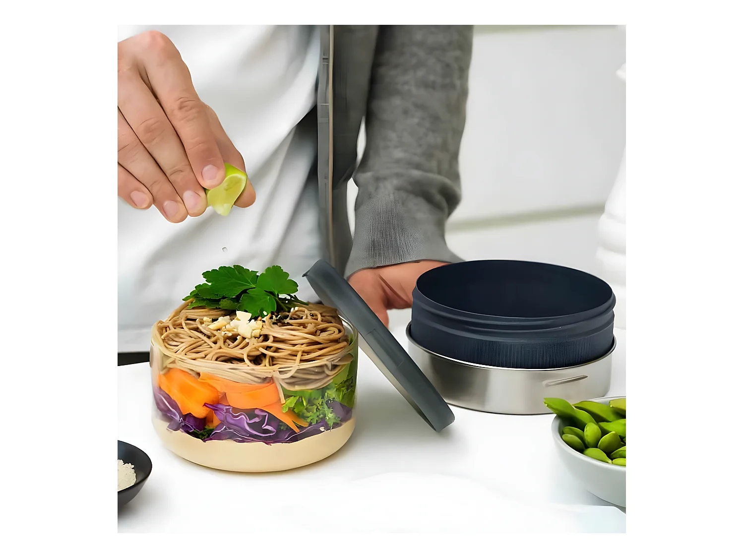 Lunch bol en verre et silicone Gris  Black and Blum