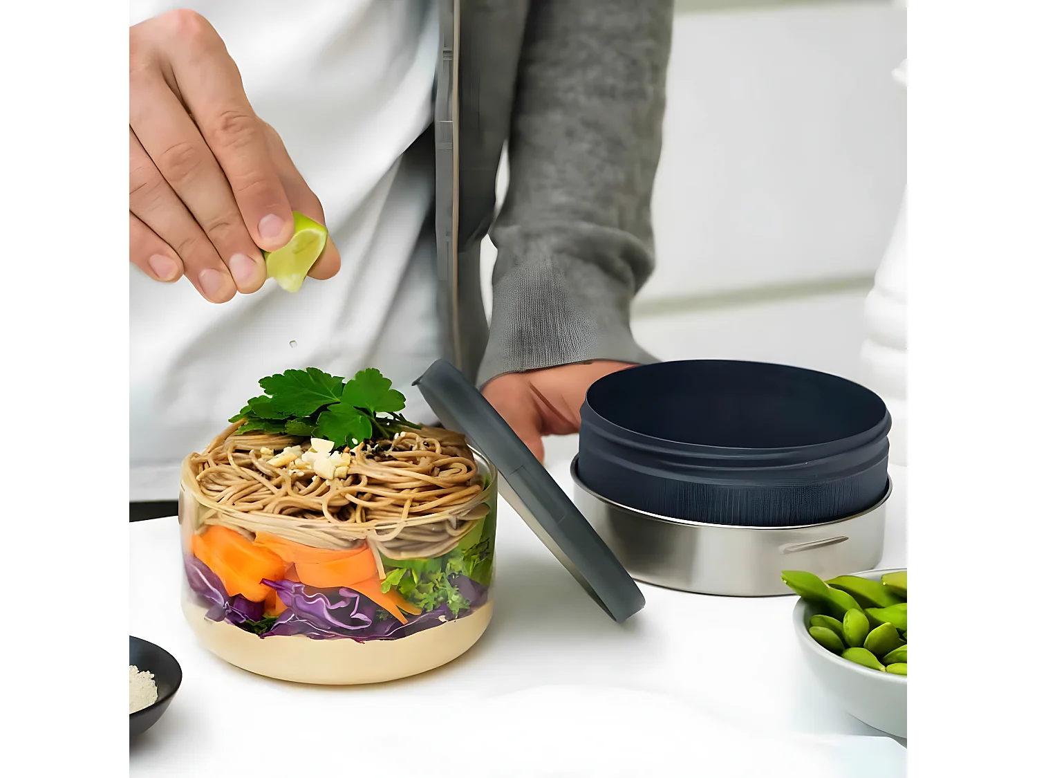 Lunch bol en verre et silicone Gris  Black and Blum