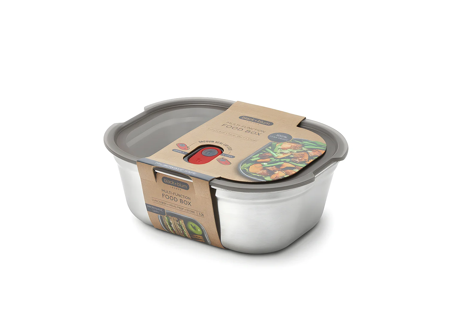 Lunch box acier micro-ondable 1,2l Argent  Black and Blum