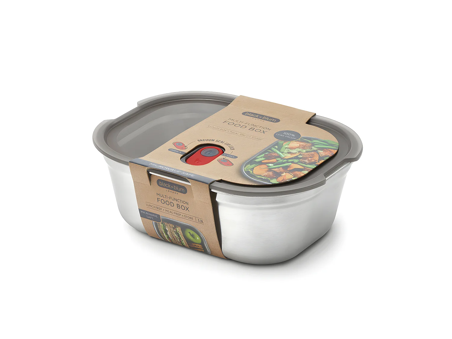 Lunch box acier micro-ondable 1,2l Argent  Black and Blum