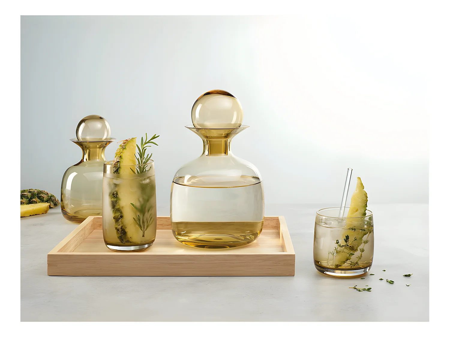 Brocca in vetro da 0,75 litri in vetro giallo