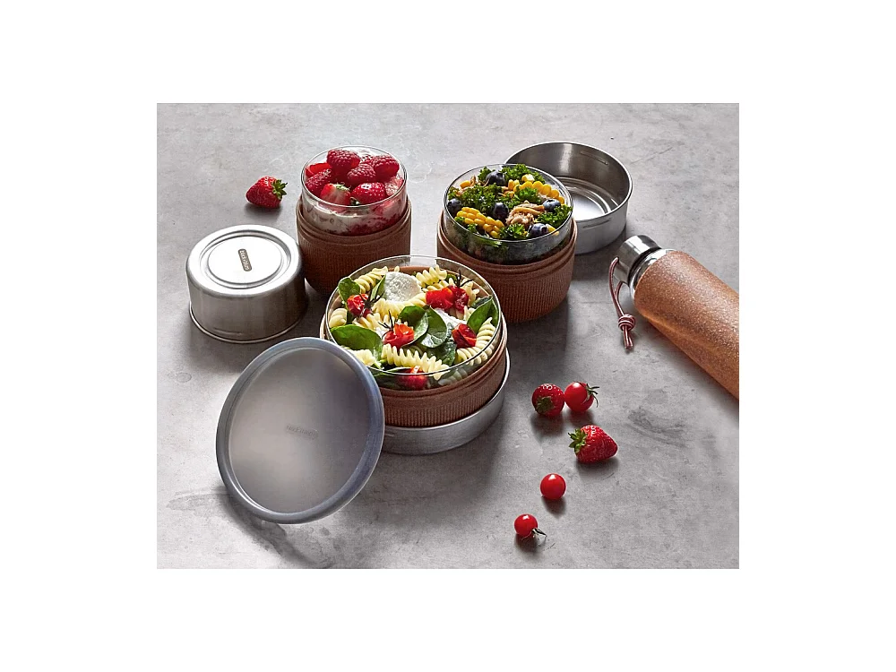 Lunch pot en verre et silicone Gris  Black and Blum