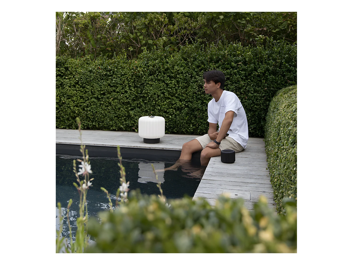 Lampada in pizzo XL h 29cm in polietilene nero