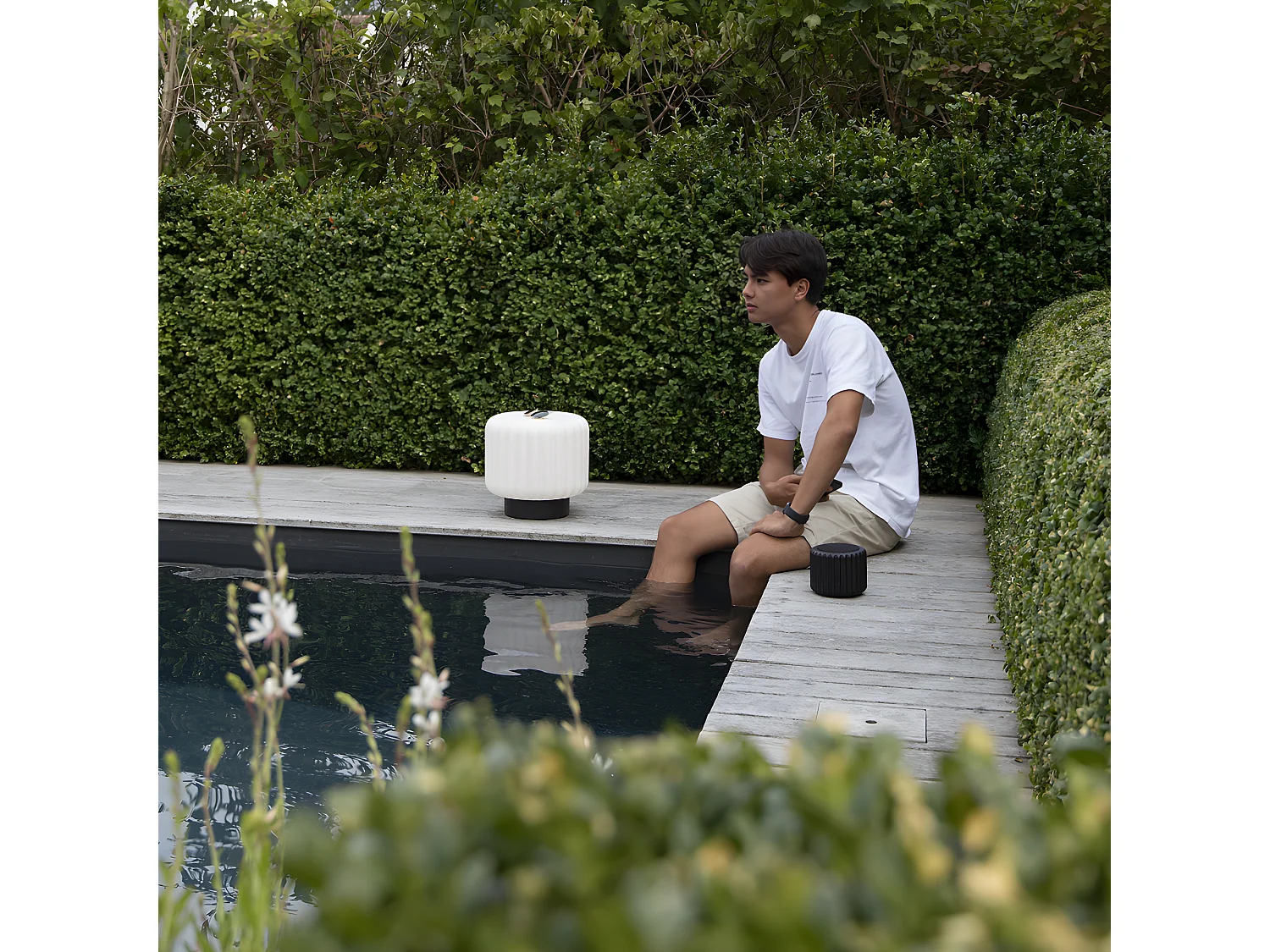 Lampada in pizzo XL h 29cm in polietilene nero