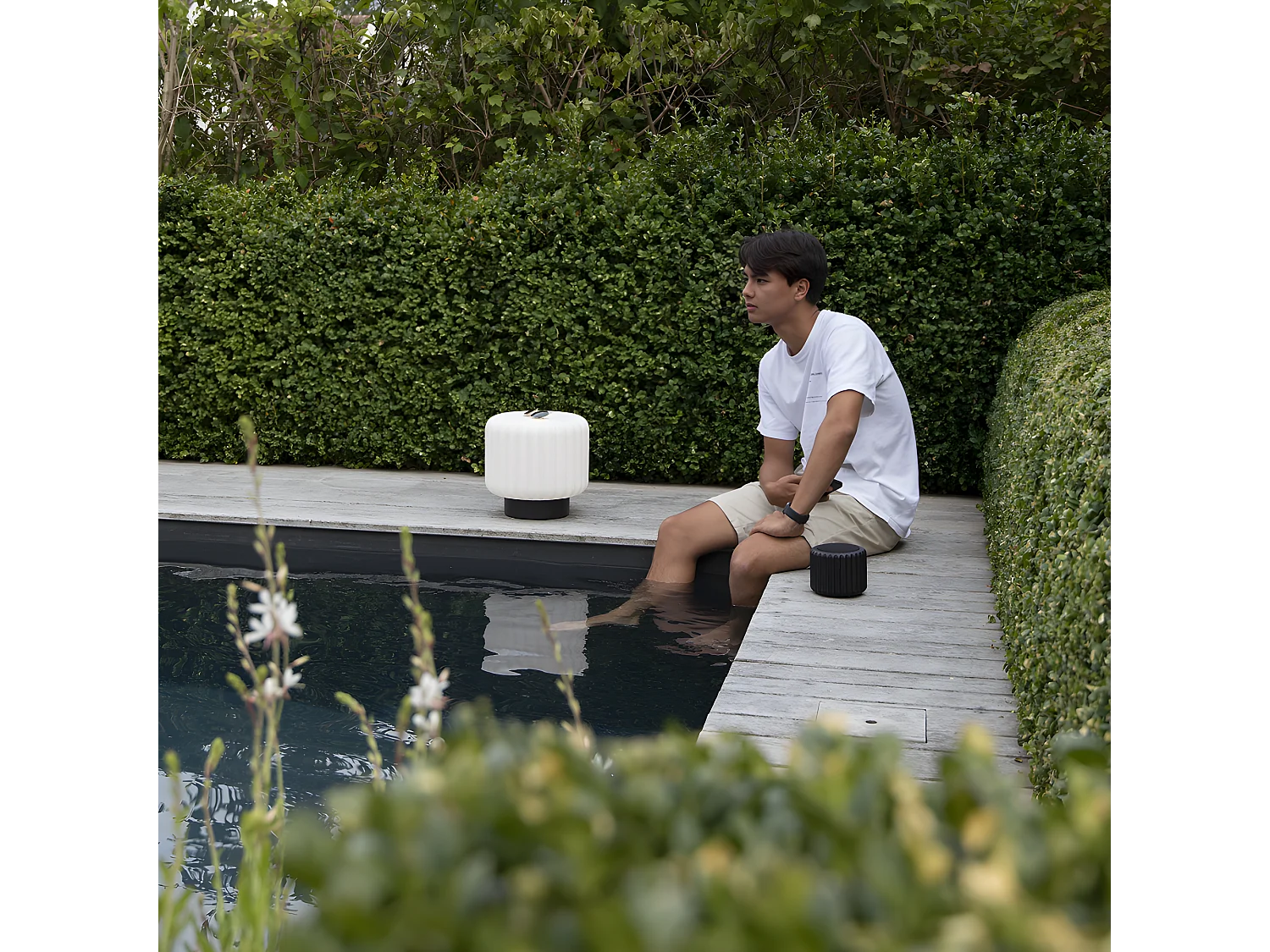 Lampada in pizzo XL h 29cm in polietilene nero