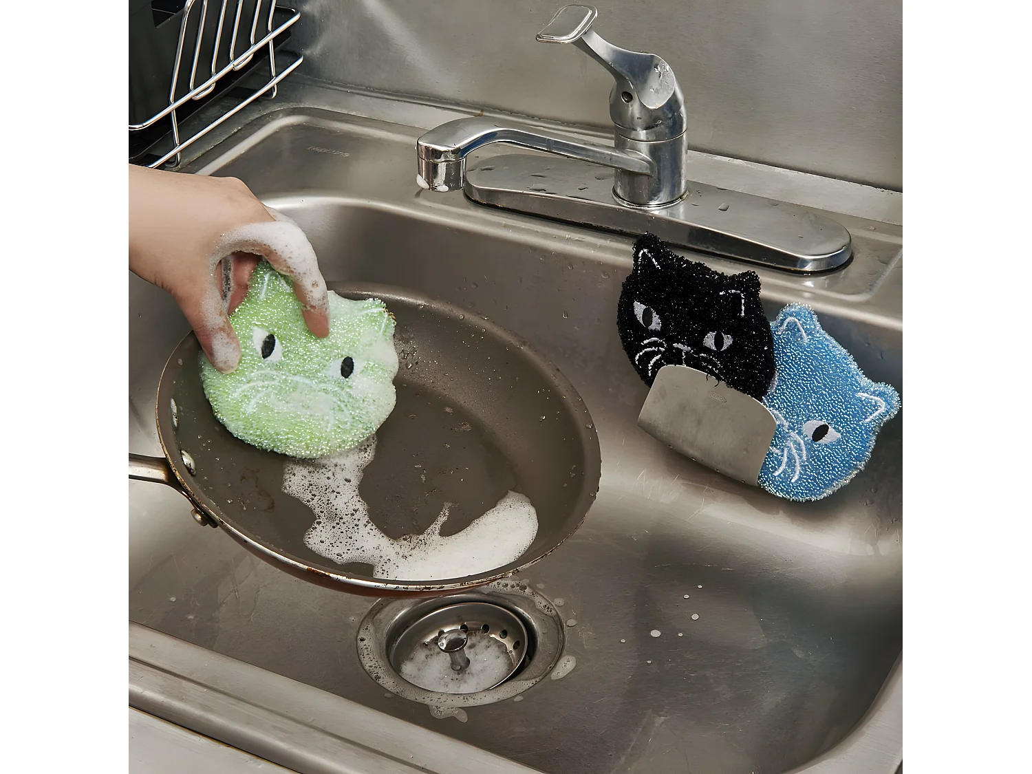 Set de 3 éponges Multicolore Chatons Kikkerland