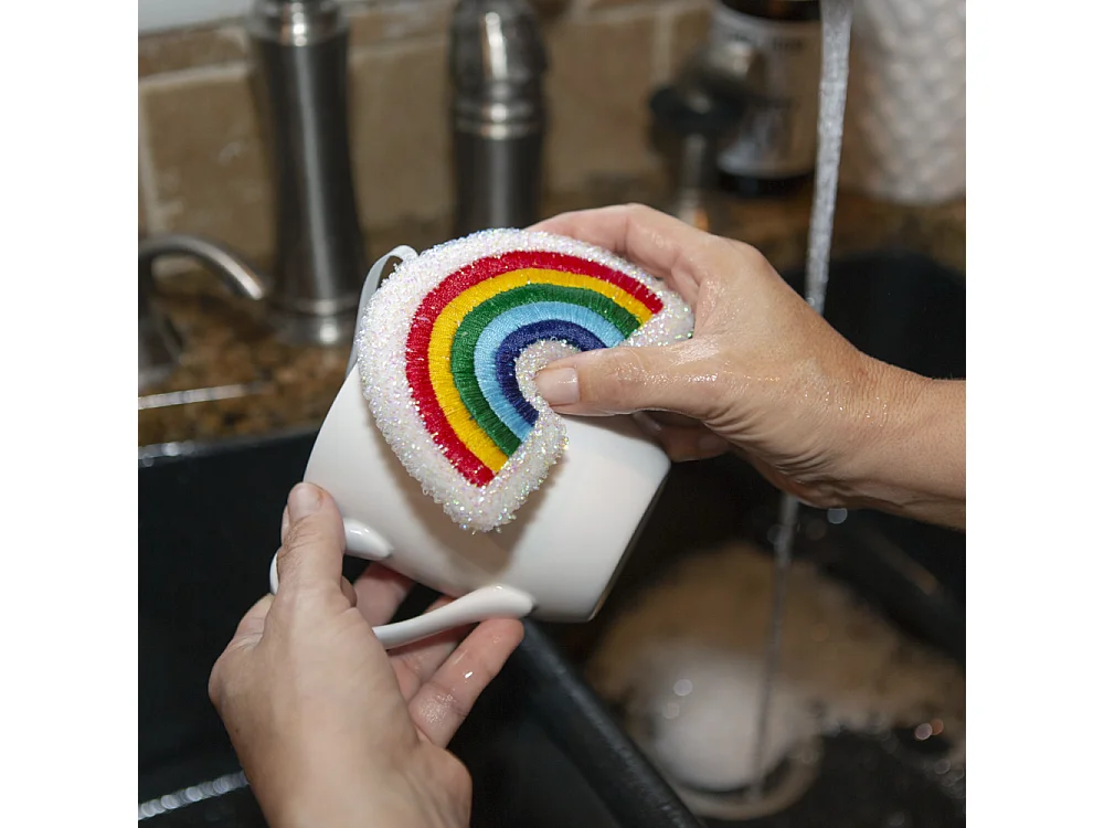 Lot de 2 éponges à vaisselle Arc-en-Ciel Multicolore  Kikkerland