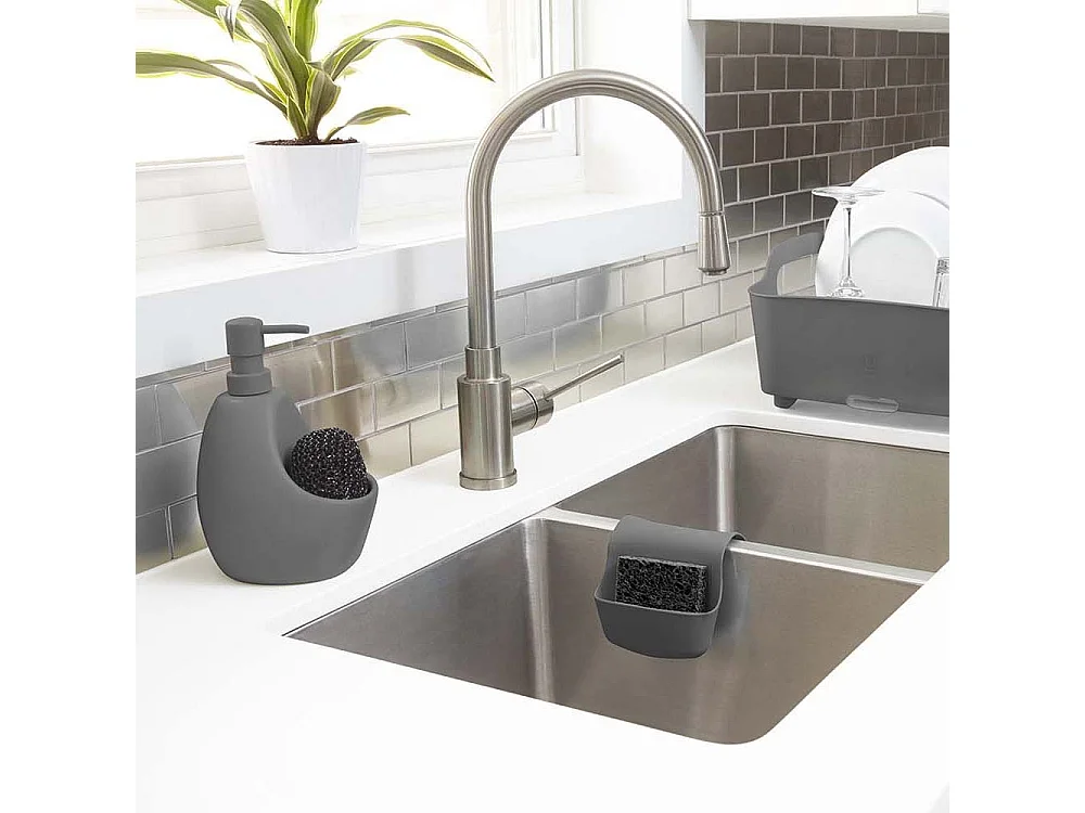 Dispenser di sapone e porta-spugna 2 in 1