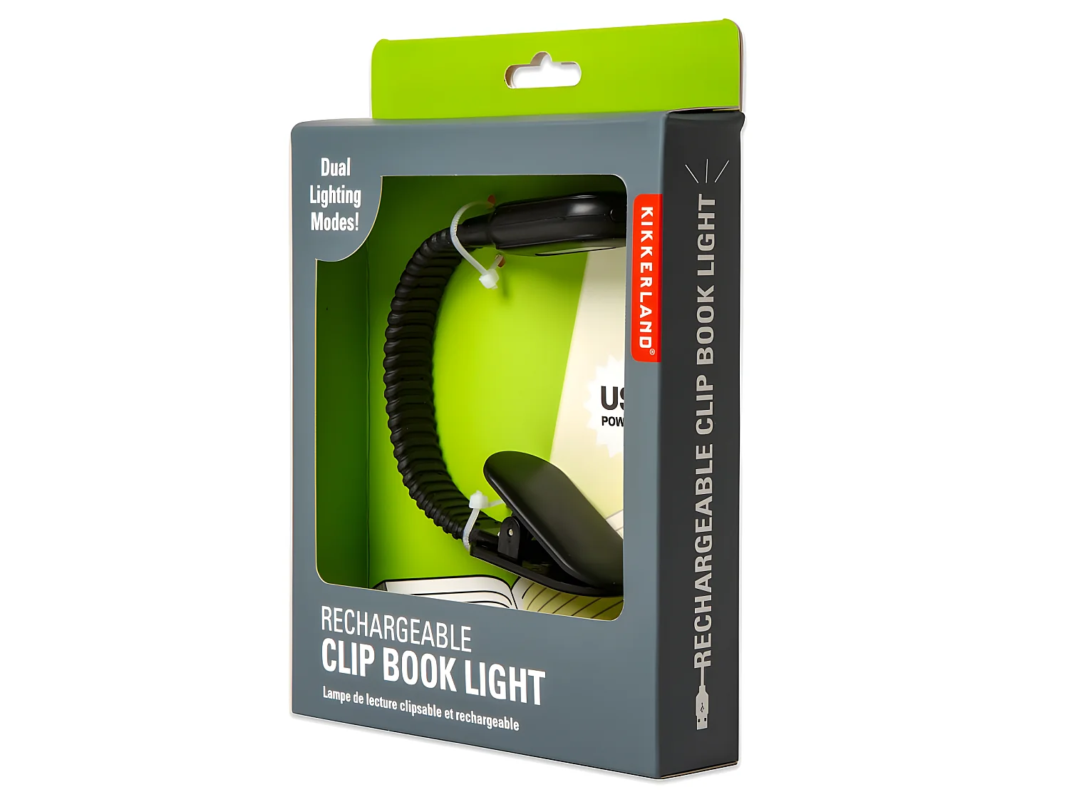 Lampe de lecture flexible Clip book Noir  Kikkerland