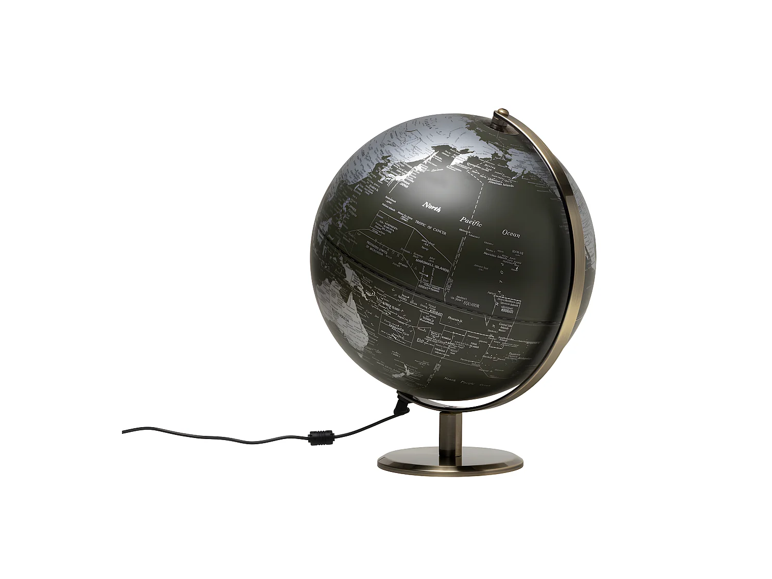 Globe terrestre lumineux vert Vert  Gentlemen's Hardware