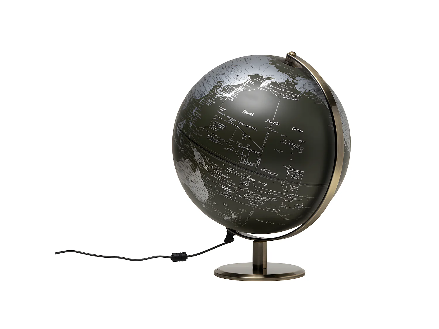Globe terrestre lumineux vert Vert  Gentlemen's Hardware