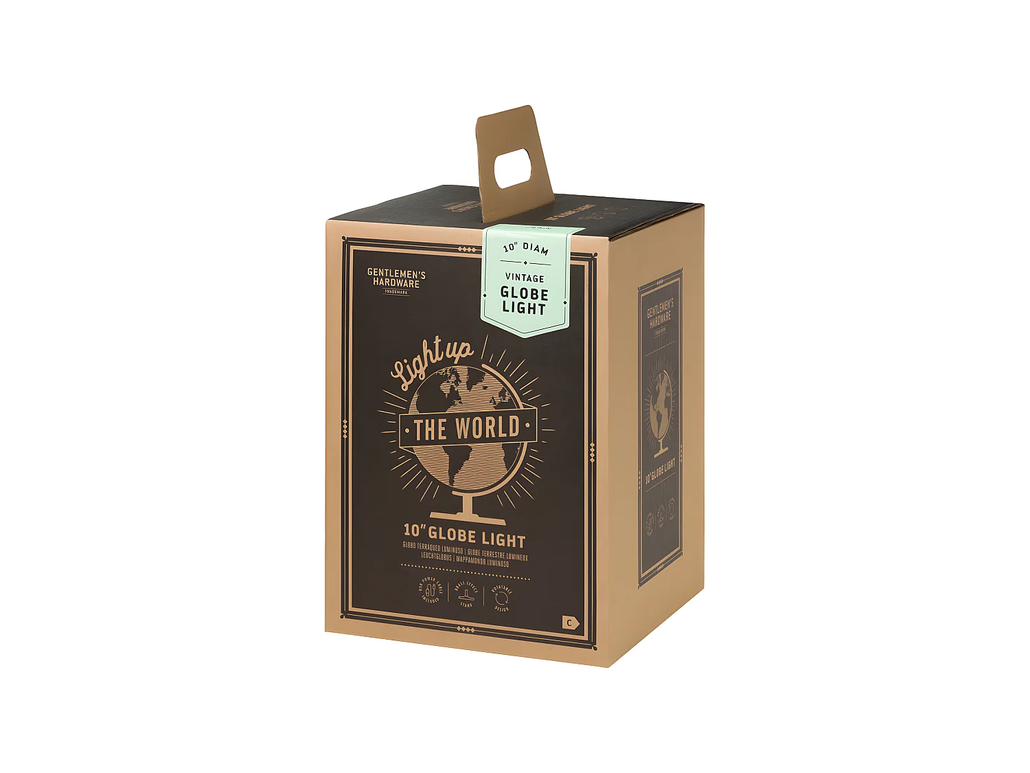 Globe terrestre lumineux vintage Multicolore  Gentlemen's Hardware