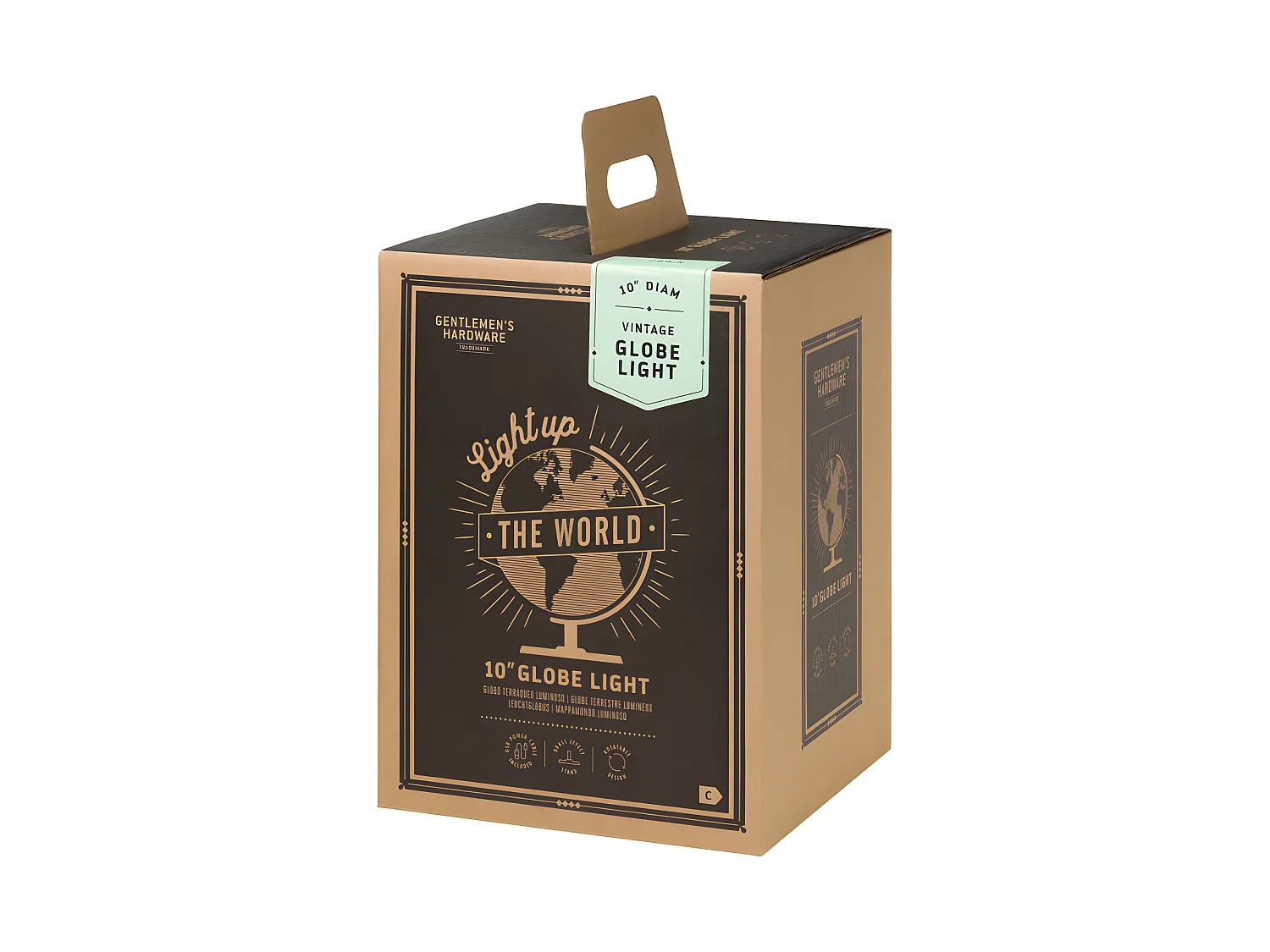 Globe terrestre lumineux vintage Multicolore  Gentlemen's Hardware