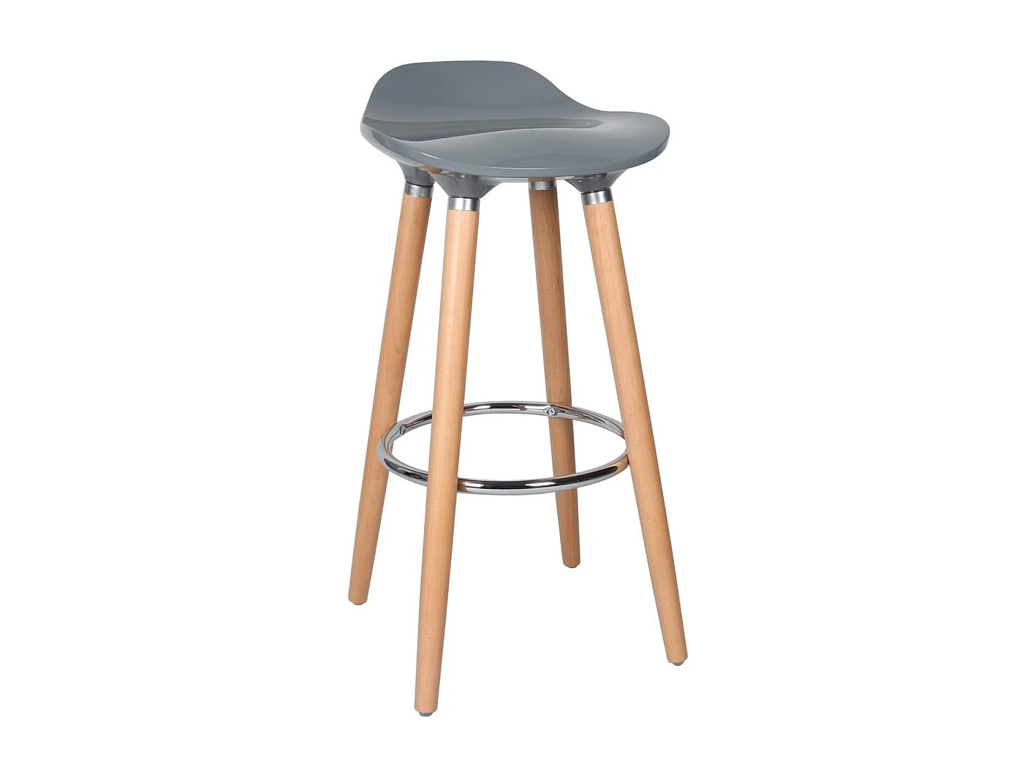 Lot de 2 Tabourets de Bar "Corela" 80cm Gris