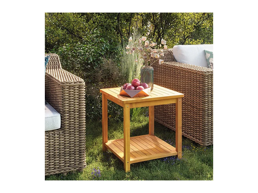 Tavolino in Legno Massello di Acacia 45x45x45 cm