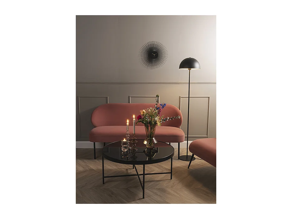 Wandklok Peony - Zwart- Ø45cm