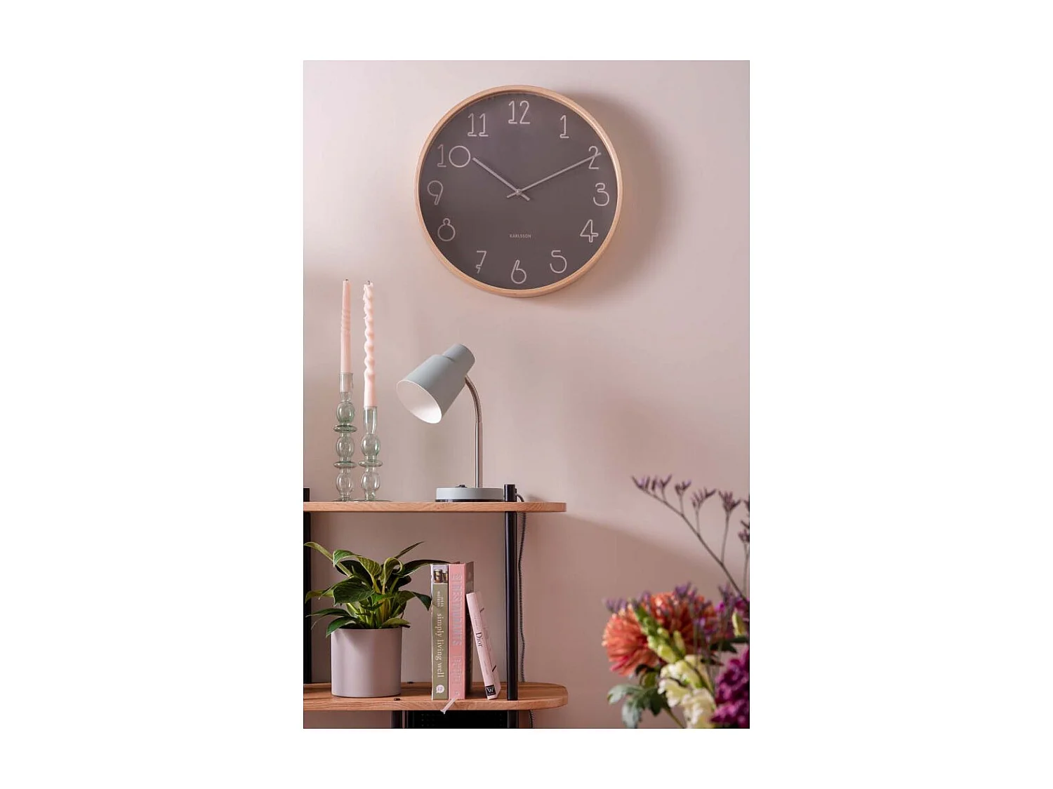 Horloge ronde en MDF Sencillo 40 cm Gris foncé