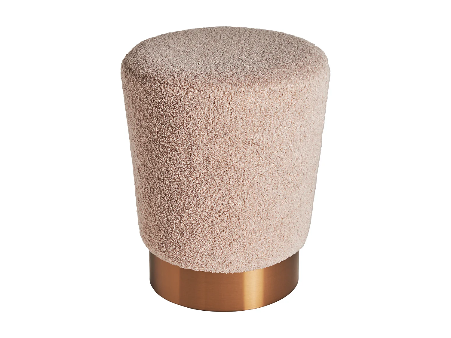 Reposapiés de algodón bouclé en color ocre de 35x35x43cm