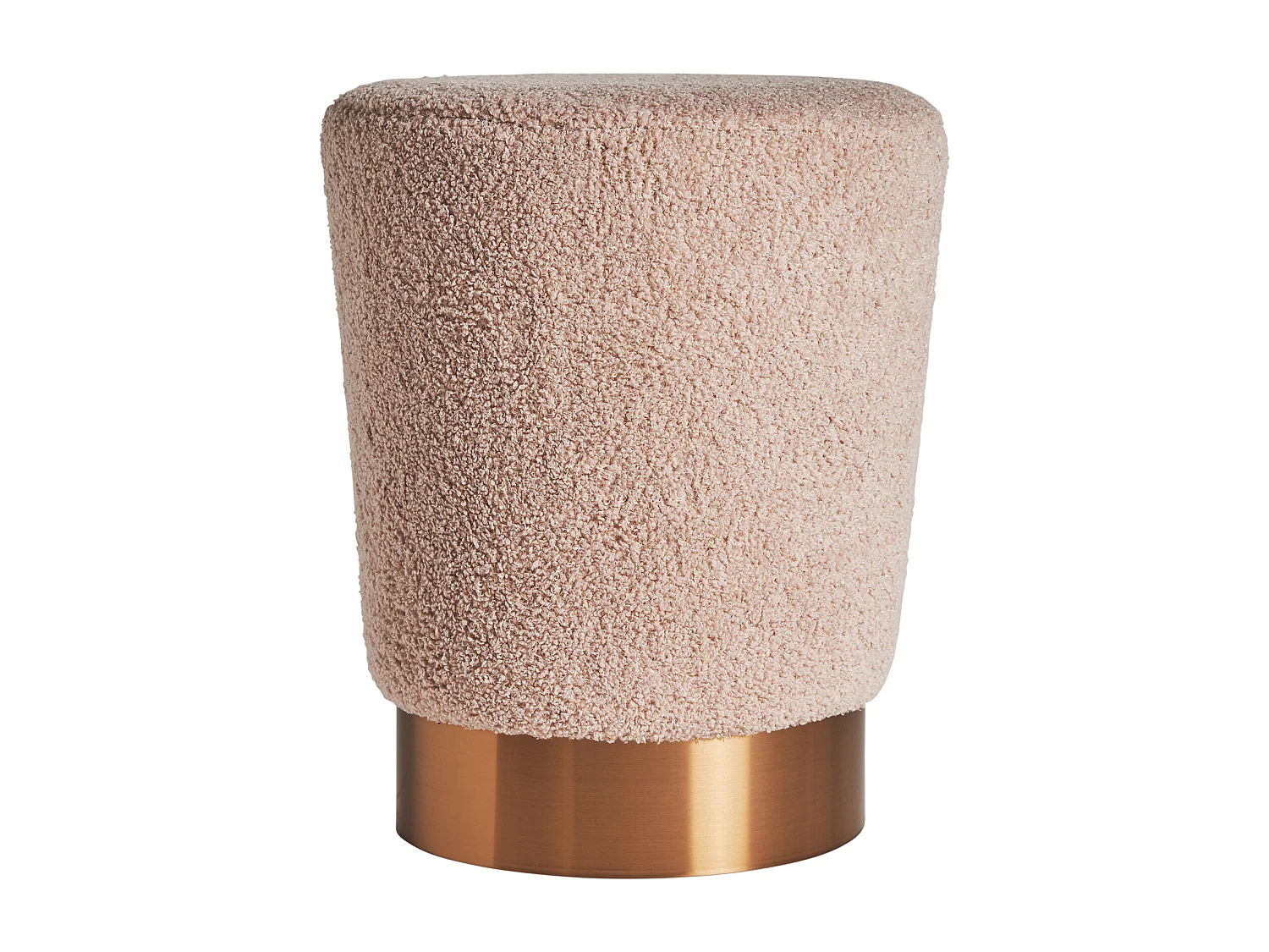 Reposapiés de algodón bouclé en color ocre de 35x35x43cm