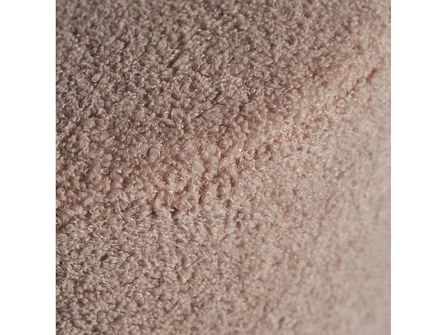 Reposapiés de algodón bouclé en color ocre de 35x35x43cm