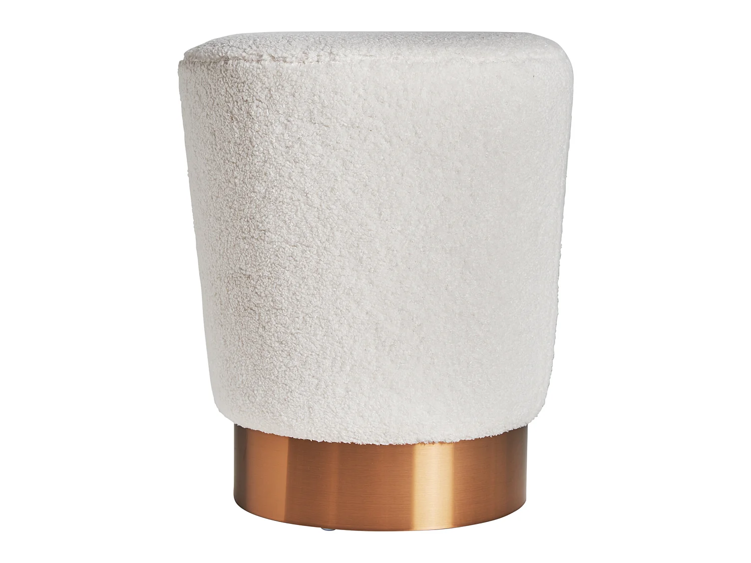 Reposapiés de algodón bouclé en color blanco de 35x35x43cm